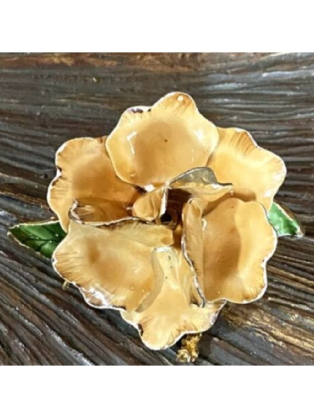 Gold Tone Layered Flower Petal Pin Vintage Mid Century Jewelry Statement Gift - Picture 6 of 8